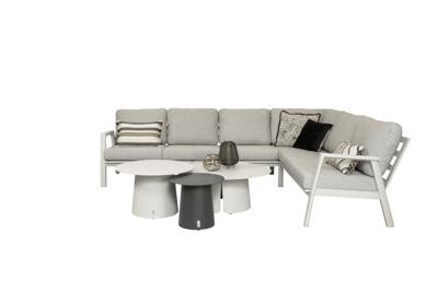 Qopps Okios loungebank 2-3 met 3 Okios koffietafeltjes