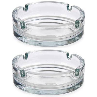Set van 6x stuks glazen asbakken Diameter 10.5 x 3.5 cm