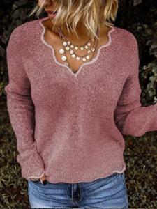Solid Loose Fit Women Pullover Sweaters