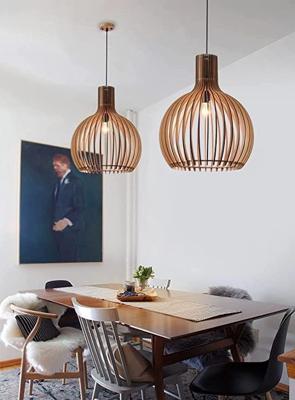 Hanglamp hout &apos;Bois&apos; zwart / blank hout E27 design