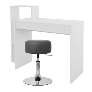 Bureau met kruk110x72x40 cm Wit ML-Design