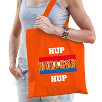 Hup Holland hup supporter cadeau tas oranje voor dames en heren