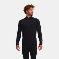 Zip-Neck Thermo Longsleeve Heren | Zwart | XXL