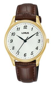 Lorus RG228UX9 Horloge staal-leder goudkleurig-bruin 32 mm