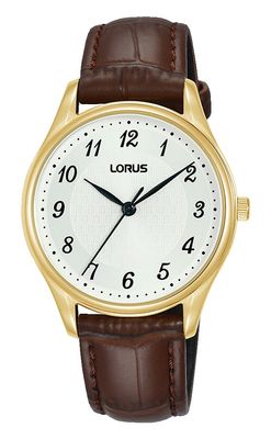 Lorus RG228UX9 Horloge staal-leder goudkleurig-bruin 32 mm