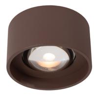 Lucide LENZ - Plafondspot Binnen/Buiten - Ø 11 cm - LED - 1x8W 2700K - IP54 - Roest bruin | Essential