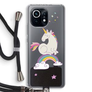 Regenboog eenhoorn: Xiaomi Mi 11 Transparant Hoesje met koord