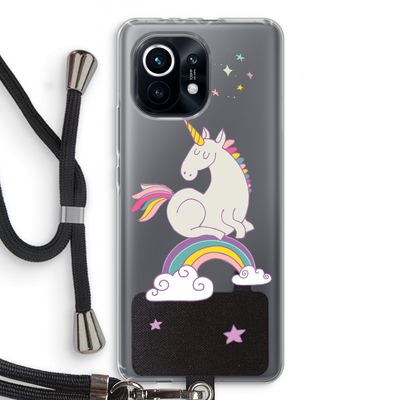 Regenboog eenhoorn: Xiaomi Mi 11 Transparant Hoesje met koord