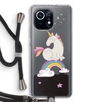 Regenboog eenhoorn: Xiaomi Mi 11 Transparant Hoesje met koord