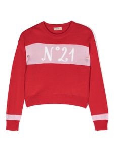 Nº21 Kids pull en maille à logo imprimé - Rouge