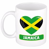 Jamaicaanse vlag hartje theebeker 300 ml - thumbnail