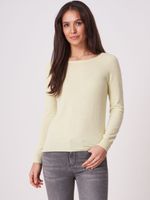 Basic fijngebreide boothals trui van biologisch cashmere