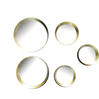 Spiegel Set - Trion Arij - 24.8x24.8cm - 5 Stuks Hangspiegels in Frame - Goud