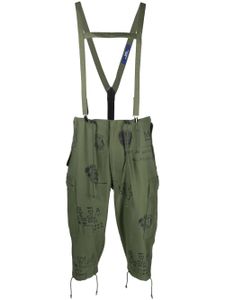 Junya Watanabe MAN pantalon court à imprimé graphique - Vert