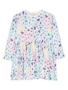 Stella McCartney Kids robe en coton à étoiles imprimées - Blanc