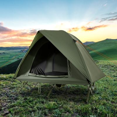 Veldbed met Tent voor 2 Personen Campingbed met Regenschutz & 2 Netdeuren & Rol Tas
