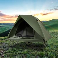 Veldbed met Tent voor 2 Personen Campingbed met Regenschutz & 2 Netdeuren & Rol Tas