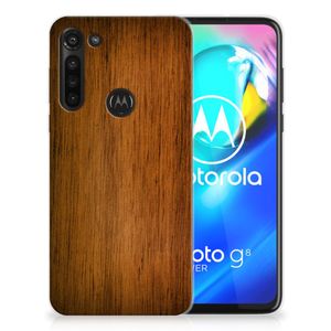 Motorola Moto G8 Power Bumper Hoesje Donker Hout