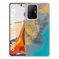 Xiaomi 11T | 11T Pro | TPU | Siliconen hoesje | Marble Blue Gold