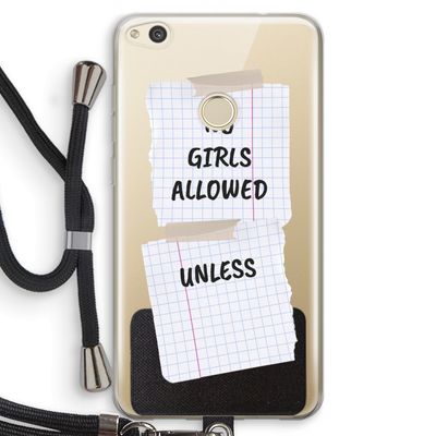 No Girls Allowed Unless: Huawei Ascend P8 Lite (2017) Transparant Hoesje met koord
