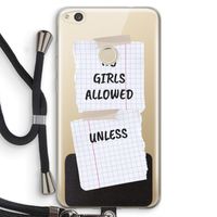 No Girls Allowed Unless: Huawei Ascend P8 Lite (2017) Transparant Hoesje met koord