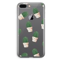 Cactusprint roze: iPhone 8 Plus Transparant Hoesje