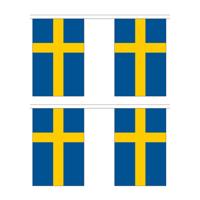 Zweden vlaggenlijn slinger - 2x - 300 cm - polyester - binnen en buiten
