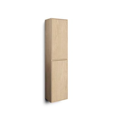Looox Wood collection Wood hoge kast 2 dr push open -softclose 170x40x30cm eiken - old grey wwcf170-2