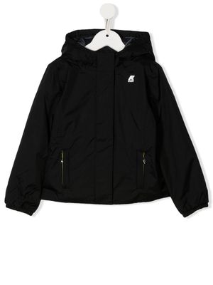 K Way Kids doudoune zippée à logo imprimé - Noir