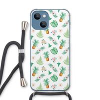 Ananas bladeren: iPhone 13 Transparant Hoesje met koord