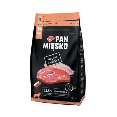PAN MIĘSKO Veal with turkey XS - droog hondenvoer - 3kg