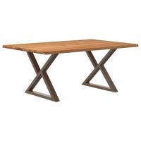 Eettafel met natuurlijke rand 180x120x74cm eikenhout lichtbruin