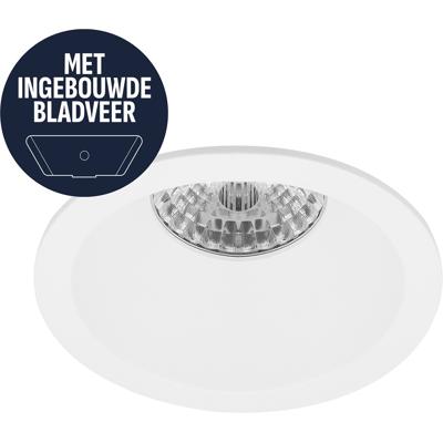 Spot Armatuur GU10 - Pragmi Grid - GU10 Inbouwspot met Bladveren - Rond - Verdiept Wit - Aluminium - Ø82mm