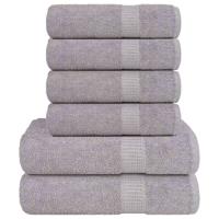 VidaXL 6-delige handdoekenset 360 g/m² 100% katoen bruin