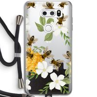 No flowers without bees: LG V30 Transparant Hoesje met koord