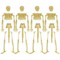 Halloween/Horror skeletjes - 4x - wit - H9 cm - kunststof