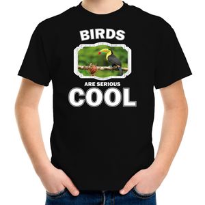 Dieren toekan t-shirt zwart kinderen - birds are cool shirt jongens en meisjes