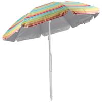 Gerimport Parasol UV50 - geel/oranje - D220 x H210 cm - zomer/strand - 8 vlakken