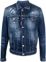 DSQUARED2 veste en jean à effets usés - Bleu