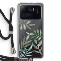 Tropical watercolor leaves: Xiaomi Mi 11 Ultra Transparant Hoesje met koord