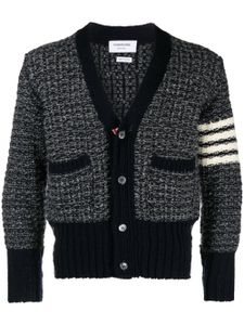 Thom Browne cardigan chiné à 4 bandes signature - Bleu