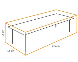 Winza tafel beschermhoes L225 B105 H75