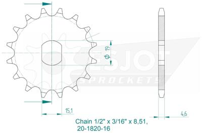 ESJOT aandrijfrondsel "1820 sprocket 461 13z standard