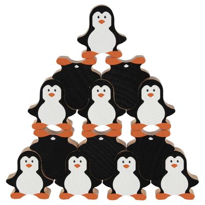 Goki houten stapelspel pinguin