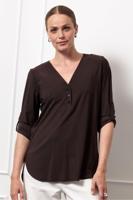 Studio Anneloes Evi Blouse 94842 T-shirt Lange Mouw 8700 Espresso