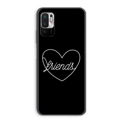 Friends heart black: Xiaomi Redmi Note 10 5G Transparant Hoesje