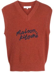 Maison Kitsuné débardeur en laine à logo brodé - Rouge