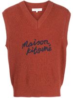 Maison Kitsuné débardeur en laine à logo brodé - Rouge