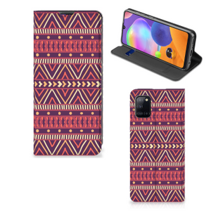 Samsung Galaxy A31 Hoesje met Magneet Aztec Paars