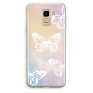 White butterfly: Samsung Galaxy J6 (2018) Transparant Hoesje